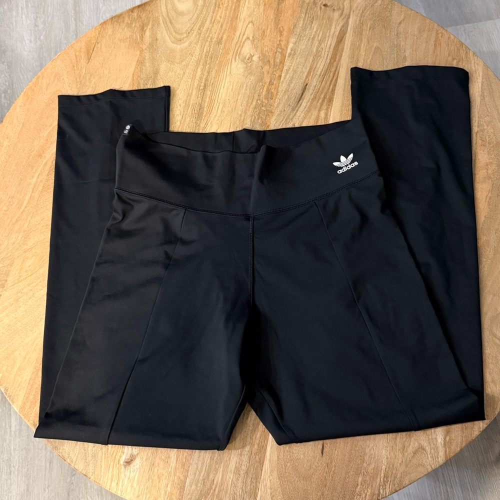 Adidas Women’s Black Mini Flare Straight Leg Leggings